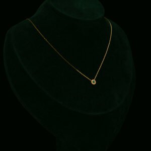 Ogrlica s prirodnim dijamantima i smaragdom od 0.12 ct
