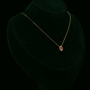 Ogrlica s prirodnim dijamantima i rubinom od 0.60 ct