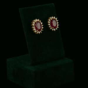 Naušnice s prirodnim dijamantima i rubinima od 5.00 ct