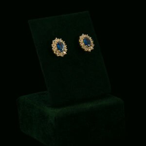 Naušnice s prirodnim dijamantima i safirima od 0.87 ct