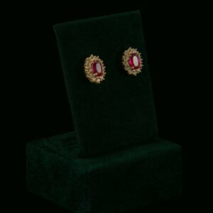 Naušnice s prirodnim dijamantima i rubinima od 1.29 ct