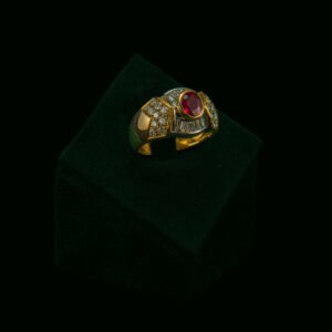 Prsten s prirodnim dijamantima i rubinom od 0.87 ct
