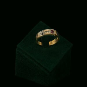 Prsten s prirodnim dijamantima i rubinom od 0.25 ct