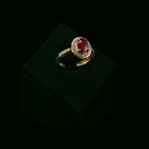 Prsten s prirodnim dijamantima i rubinom od 1.25 ct