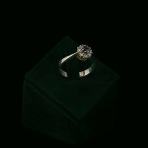 Prsten s prirodnim dijamantima i ametistom od 0.25 ct
