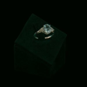 Prsten s prirodnim dijamantima i  Aquamarinom od 1.50 ct