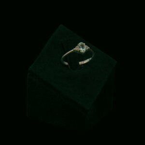 Prsten s prirodnim dijamantima i Aquamarinom od 0.45 ct